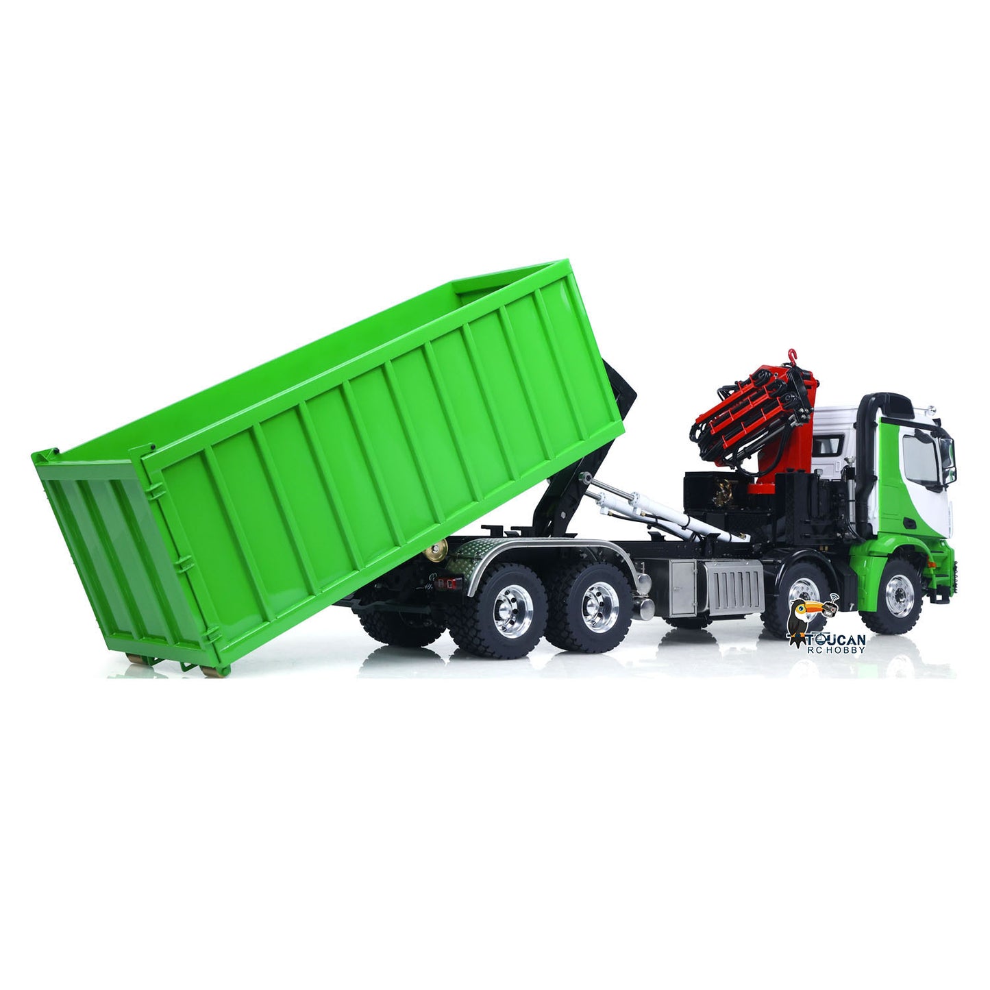 Metal LESU 1/14 RC Hydraulic Crane Dump Truck 8x8 RTR Car 3348 Dumper Waste Bin PL18EV Remote Controller Vehicle 2-Speed Gearbox