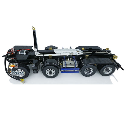 LESU 1/14 Scale 8x8 Truck Hydraulic Remote Controlled Dumper Roll On/Off Tipper Model Sound Light System Motor Front Towing Hook