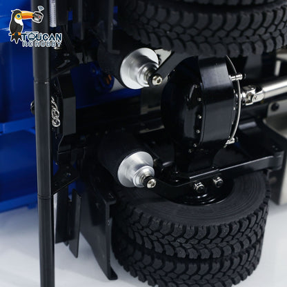 MODO 1/14 Metal 4x4 RC Hydraulic Dump Truck PNP Tipper Vehicle FlySky ST8 Controller Light Sound System Optional Spotlight Snow Blade for Construction Model Collectors