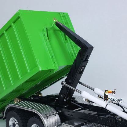 Metal LESU 1/14 RC Hydraulic Crane Dump Truck 8x8 RTR Car 3348 Dumper Waste Bin PL18EV Remote Controller Vehicle 2-Speed Gearbox