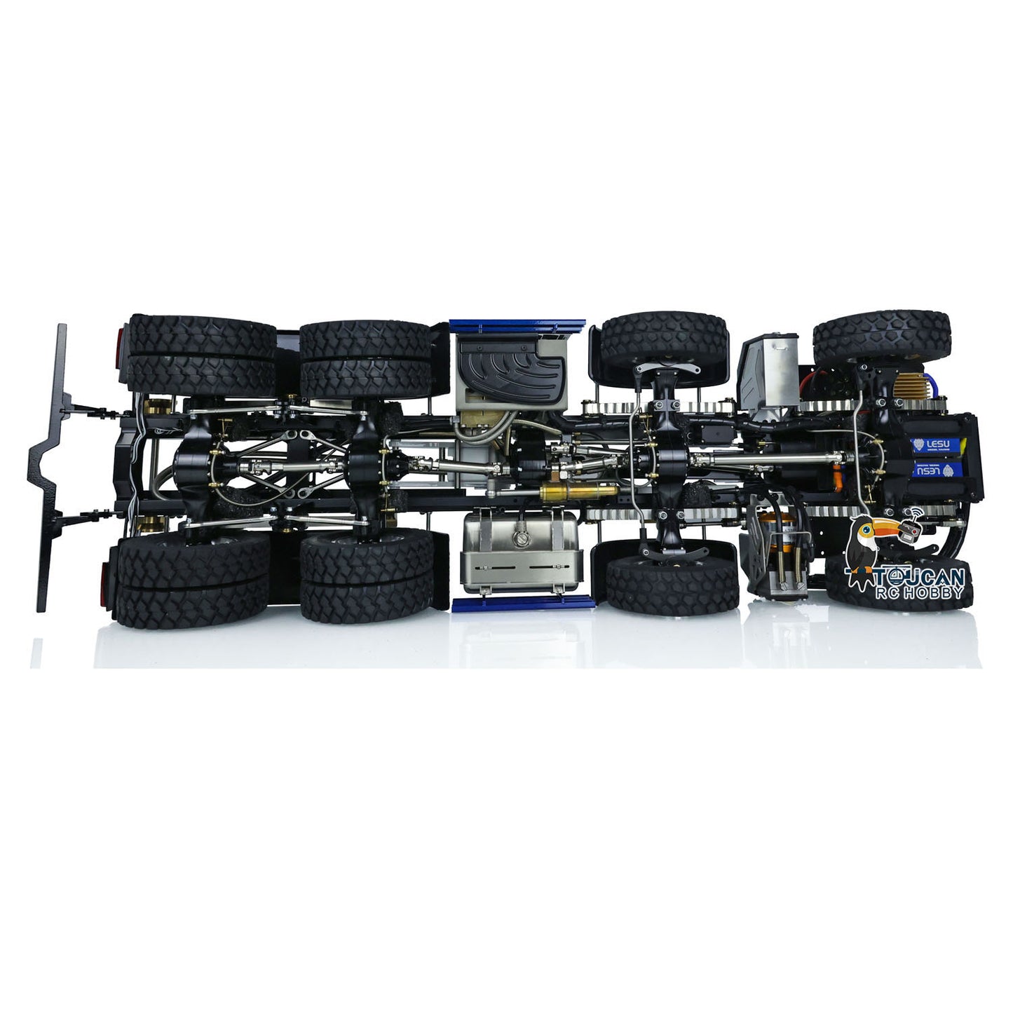 LESU Z0036 1/14 Metal 8x8 Hydraulic RC Roll On Off Dumper 2 Speed Transmission Differential Lock Sound Light System Front Hook