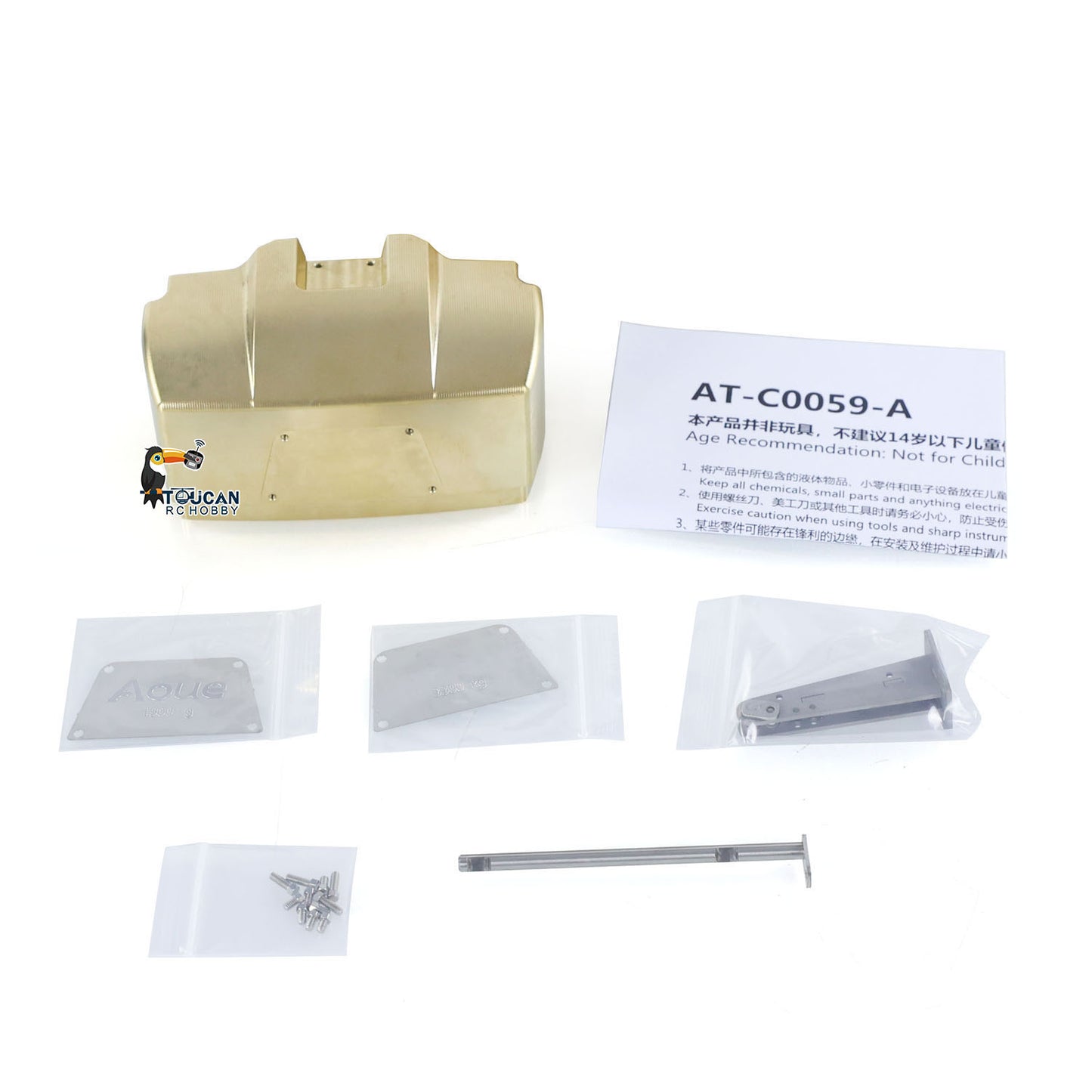 Pre-order LESU 1/14  Metal Accessories Increasing Module Counterweight Block Brass for AOUE 1050 Hydraulic RC Tractor DIY Agricultural Car