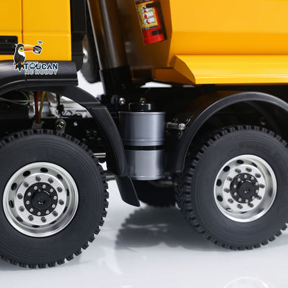 1/14 8x8 Metal Hydraulic RC Dump Truck Remote Control Tipper Car Sound Lights Assembled Painted Model ESC Motor Servo