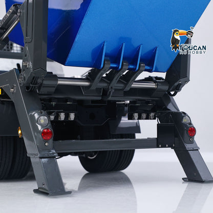 In Stock 3Speed LESU Skip Loader 3363 Metal 4X4 Chassis 1/14 RC Hydraulic Swing Arm Garbage Dump Truck Light Sound Hub Reduction Axle