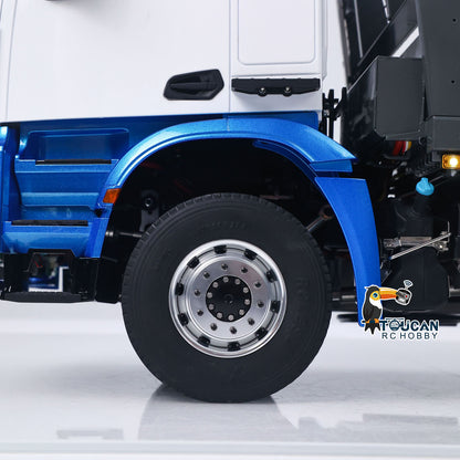 In Stock 3Speed LESU Skip Loader 3363 Metal 4X4 Chassis 1/14 RC Hydraulic Swing Arm Garbage Dump Truck Light Sound Hub Reduction Axle