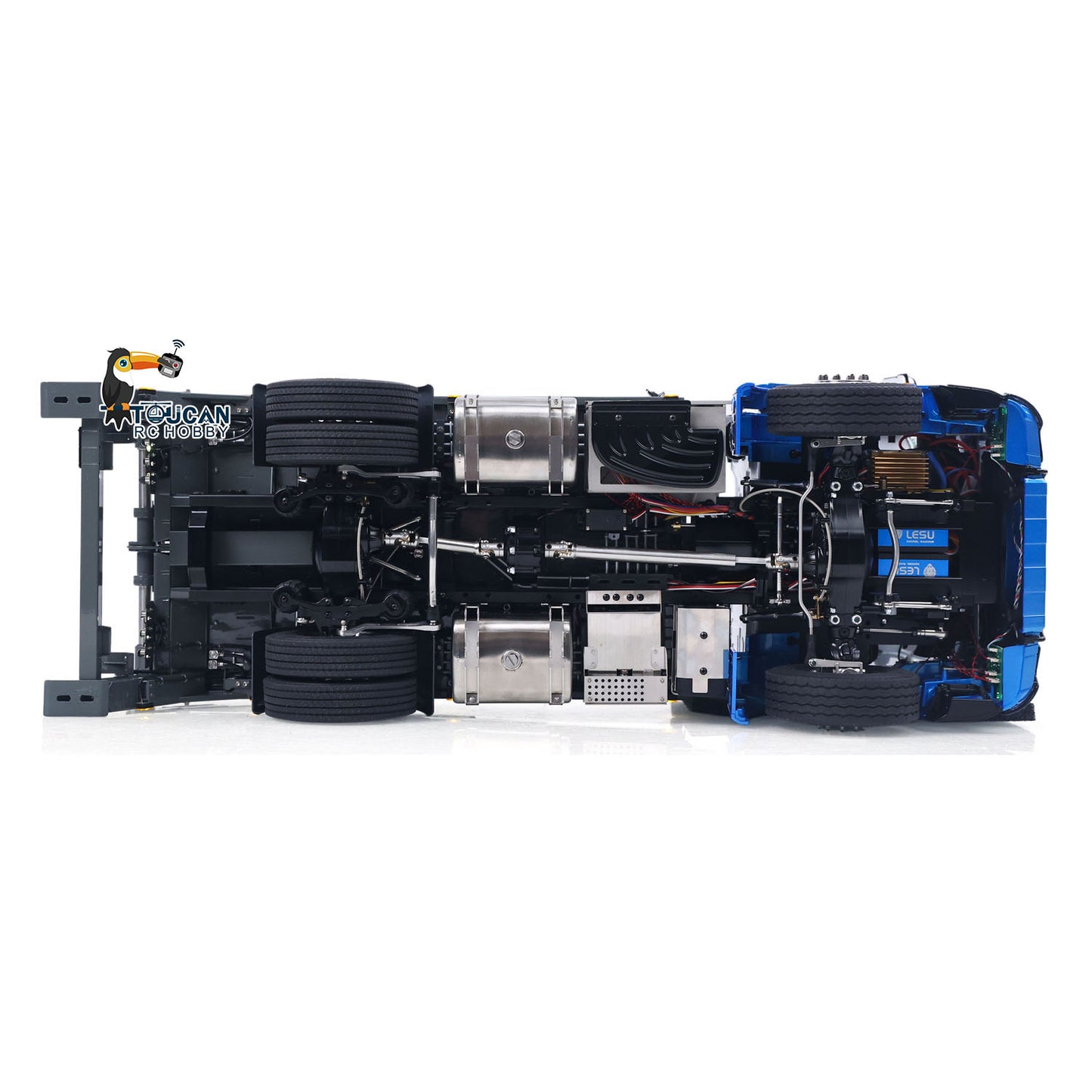 In Stock 3Speed LESU Skip Loader 3363 Metal 4X4 Chassis 1/14 RC Hydraulic Swing Arm Garbage Dump Truck Light Sound Hub Reduction Axle