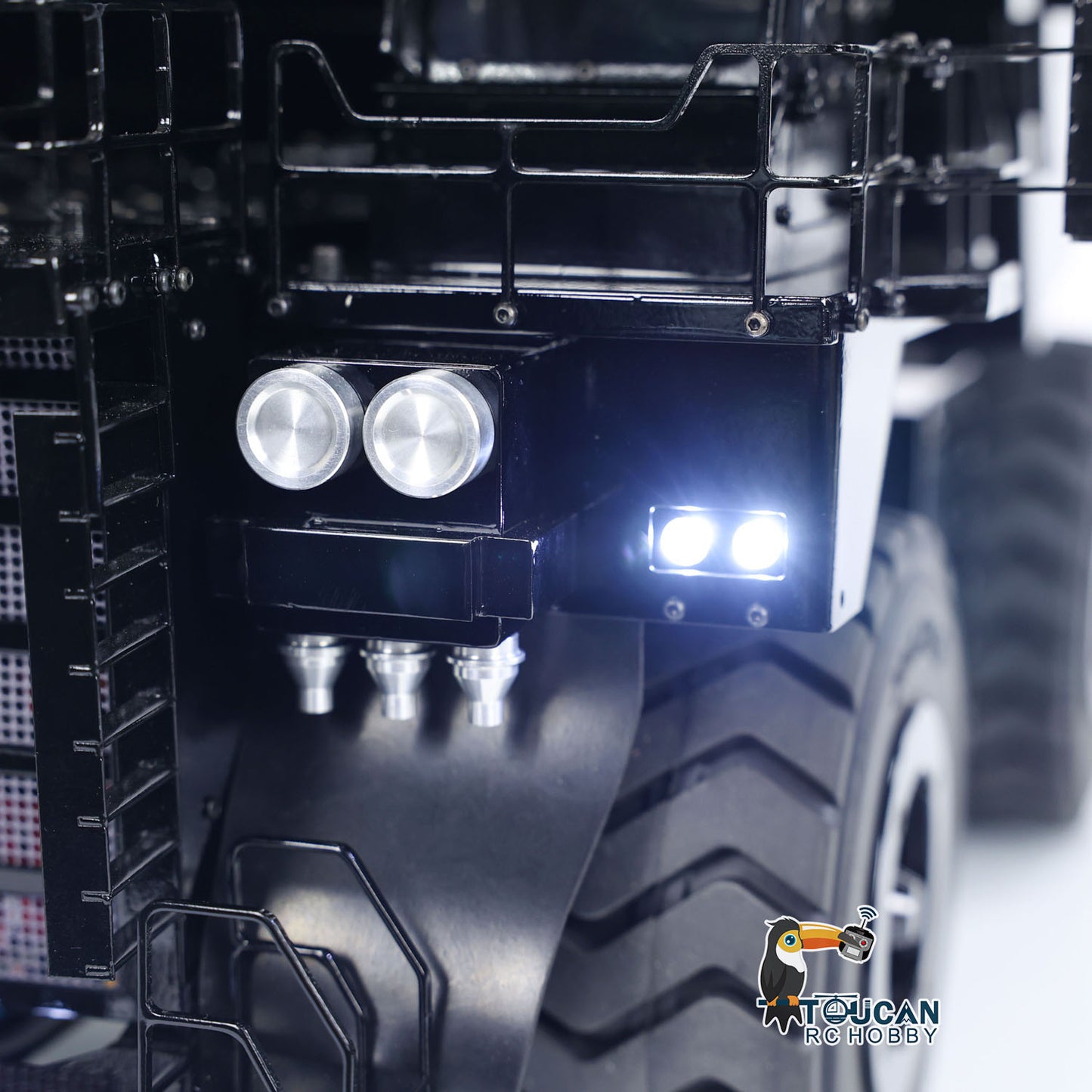 Toucanhobby 793D 1/20 Metal RC Hydraulic Mining Truck FS-i6X Radio Controller Spring Suspension Differential Rear Axle Light Warning Sound for Construction Model Collectors