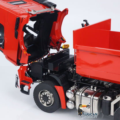 TOUCAN RC HOBBY LXY 1/14 8x8 RC Hydraulic Roll On Off Full Dump Truck Remote Control Dumper Car Simulation Model PNP Version Light Sound System
