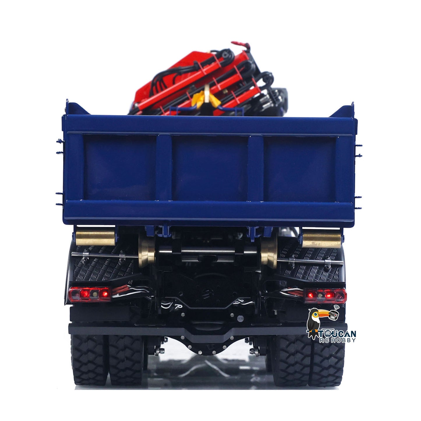 1/14 LESU RC 8x8 RTR Painted and Assembled Metal Hydraulic Crane Dumper Tipper Truck Sound Light System ECS Motor