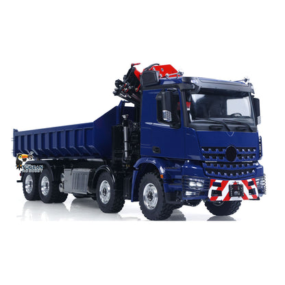 1/14 LESU RC 8x8 RTR Painted and Assembled Metal Hydraulic Crane Dumper Tipper Truck Sound Light System ECS Motor
