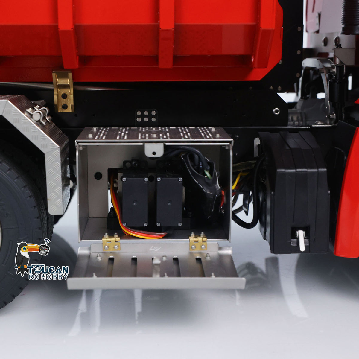 TOUCAN RC HOBBY LXY 1/14 8x8 RC Hydraulic Roll On Off Full Dump Truck Remote Control Dumper Car Simulation Model PNP Version Light Sound System