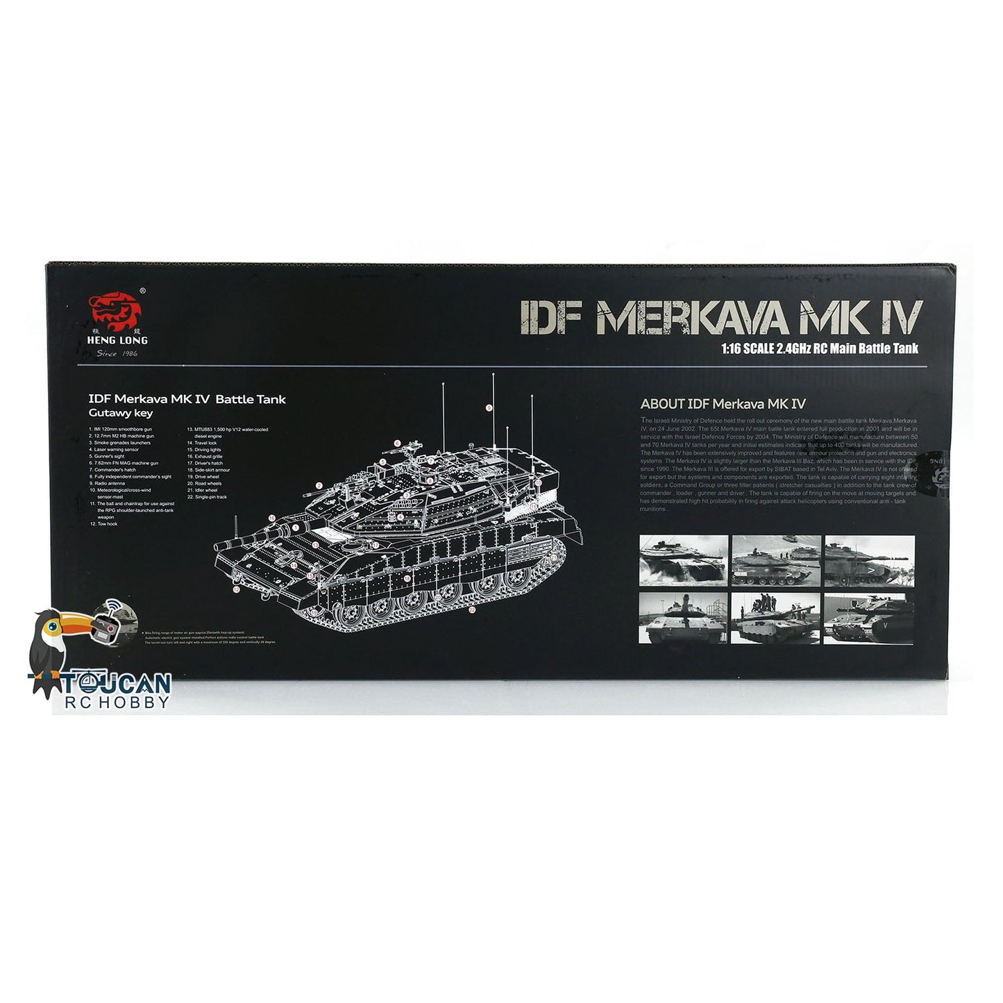 In Stock Heng Long 1/16 RC Battle Tank IDF Merkava MK IV 3958 Turret 360 Degree Rotating Barrel Recoil Radio Controlled Model