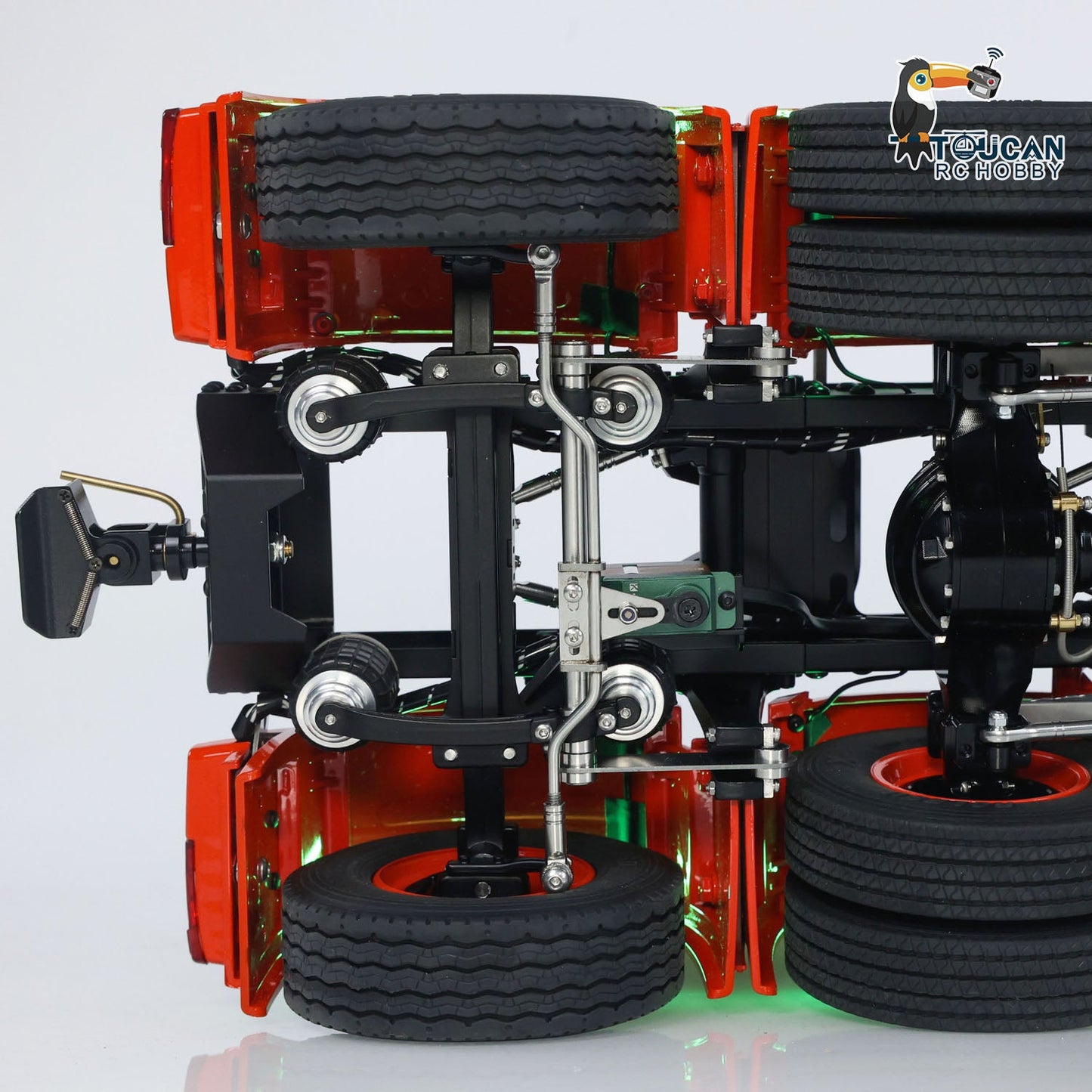 TOUCAN 10X8 Metal Chassis 3363 1/14 RC Tractor Truck RTR Lorry Car Smoke Sound 2Speed Gearbox ST8 Battery Rotating Light