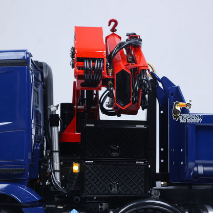 1/14 LESU RC 8x8 RTR Painted and Assembled Metal Hydraulic Crane Dumper Tipper Truck Sound Light System ECS Motor