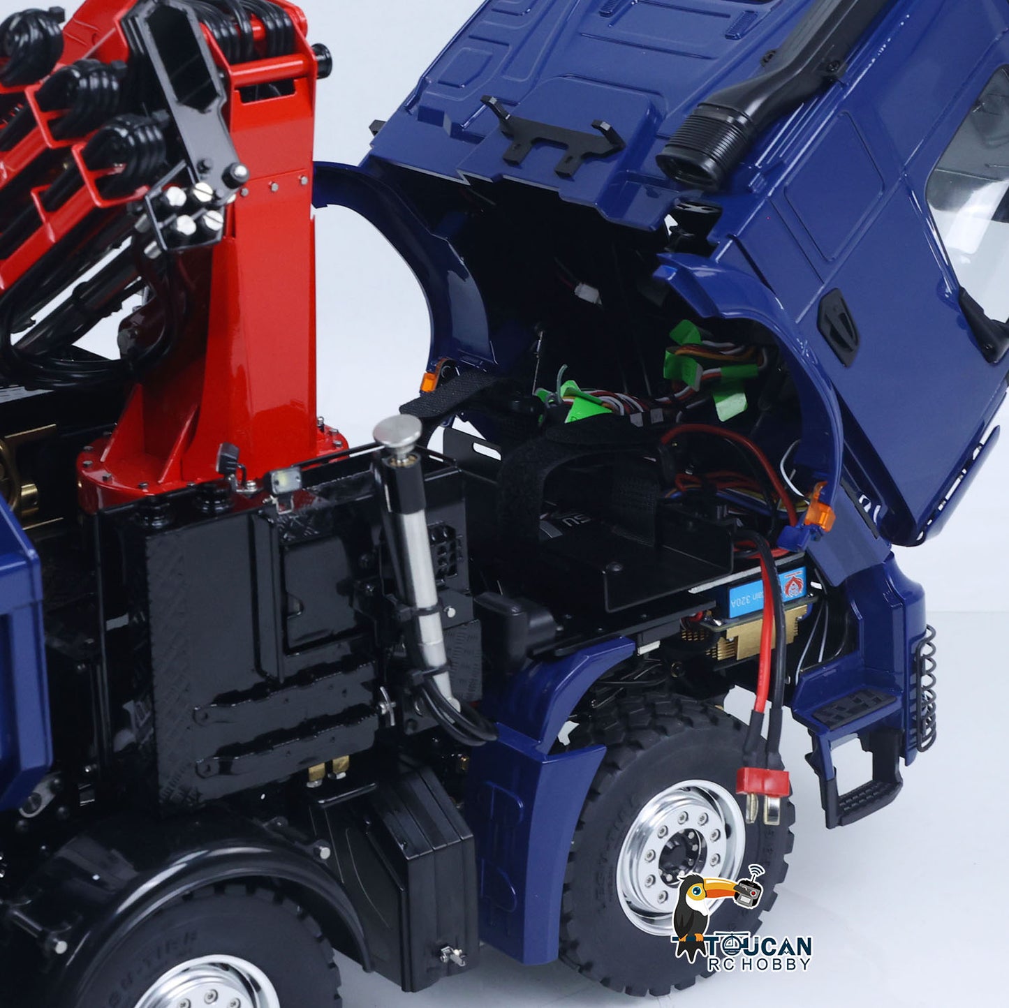 1/14 LESU RC 8x8 RTR Painted and Assembled Metal Hydraulic Crane Dumper Tipper Truck Sound Light System ECS Motor