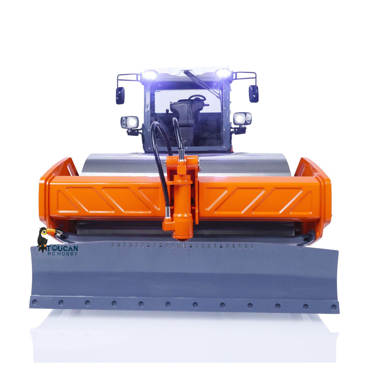 LESU AOUE H13i 1/14 Metal Hydraulic RC Road Roller FlySky I6S Remote Controller Front Shovel Sound Light System for Backyard Fun