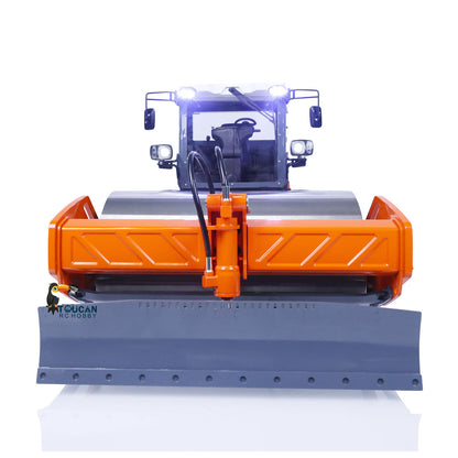 LESU AOUE H13i 1/14 Metal Hydraulic RC Road Roller FlySky I6S Remote Controller Front Shovel Sound Light System for Backyard Fun