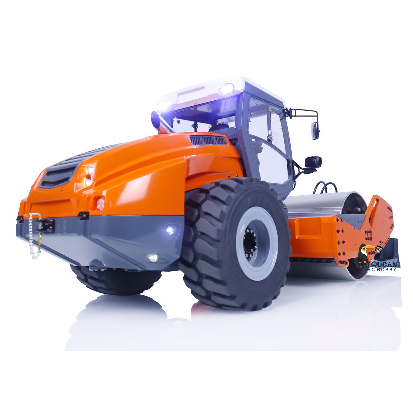LESU AOUE H13i 1/14 Metal Hydraulic RC Road Roller FlySky I6S Remote Controller Front Shovel Sound Light System for Backyard Fun
