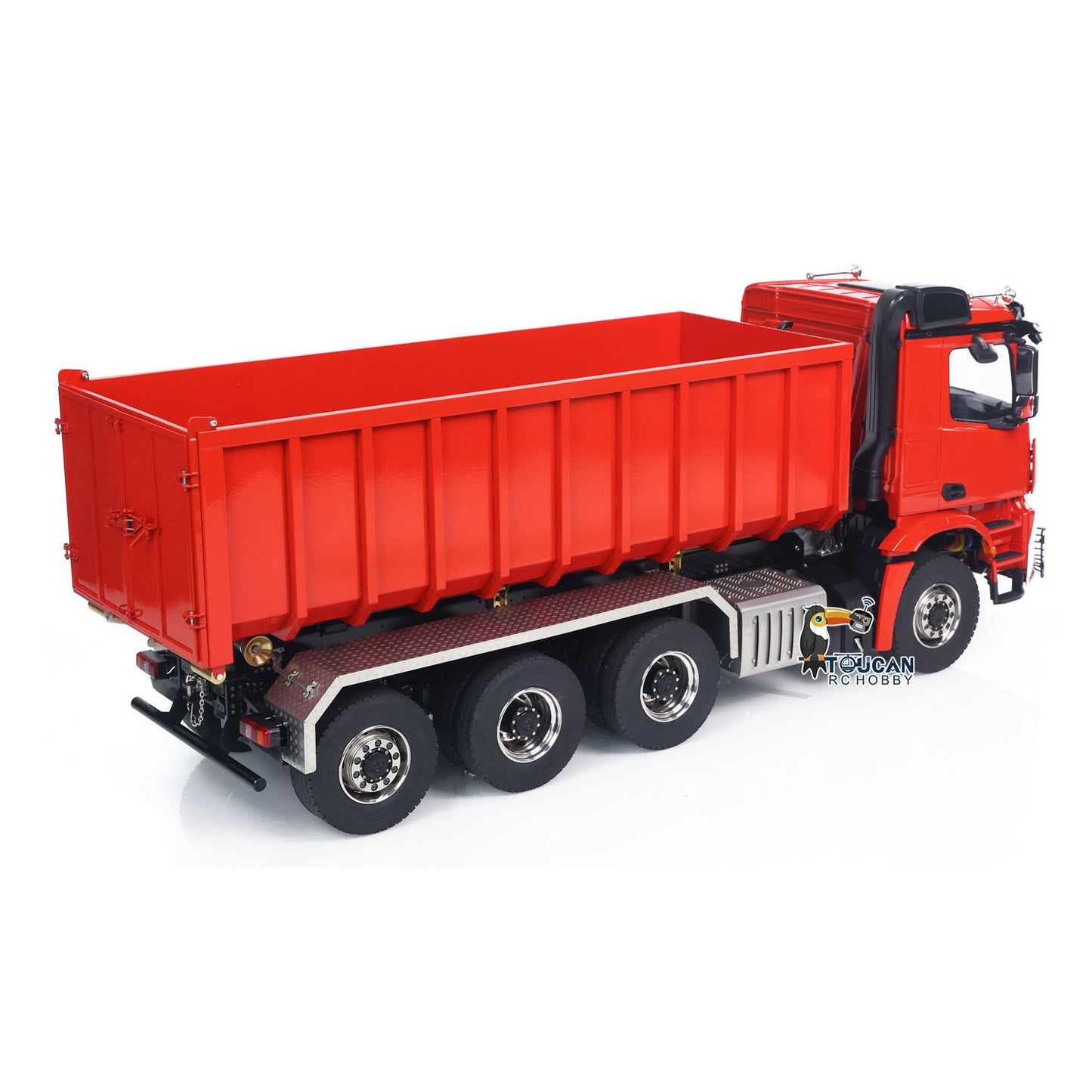 Toucanhobby G88 1/14 Metal 8x8 RC Hydraulic Roll on off Dump Truck RTR Waste Bin 3 Speed Transmission Differential Lock Rear Axle Steering Light Sound for Construction Collectors