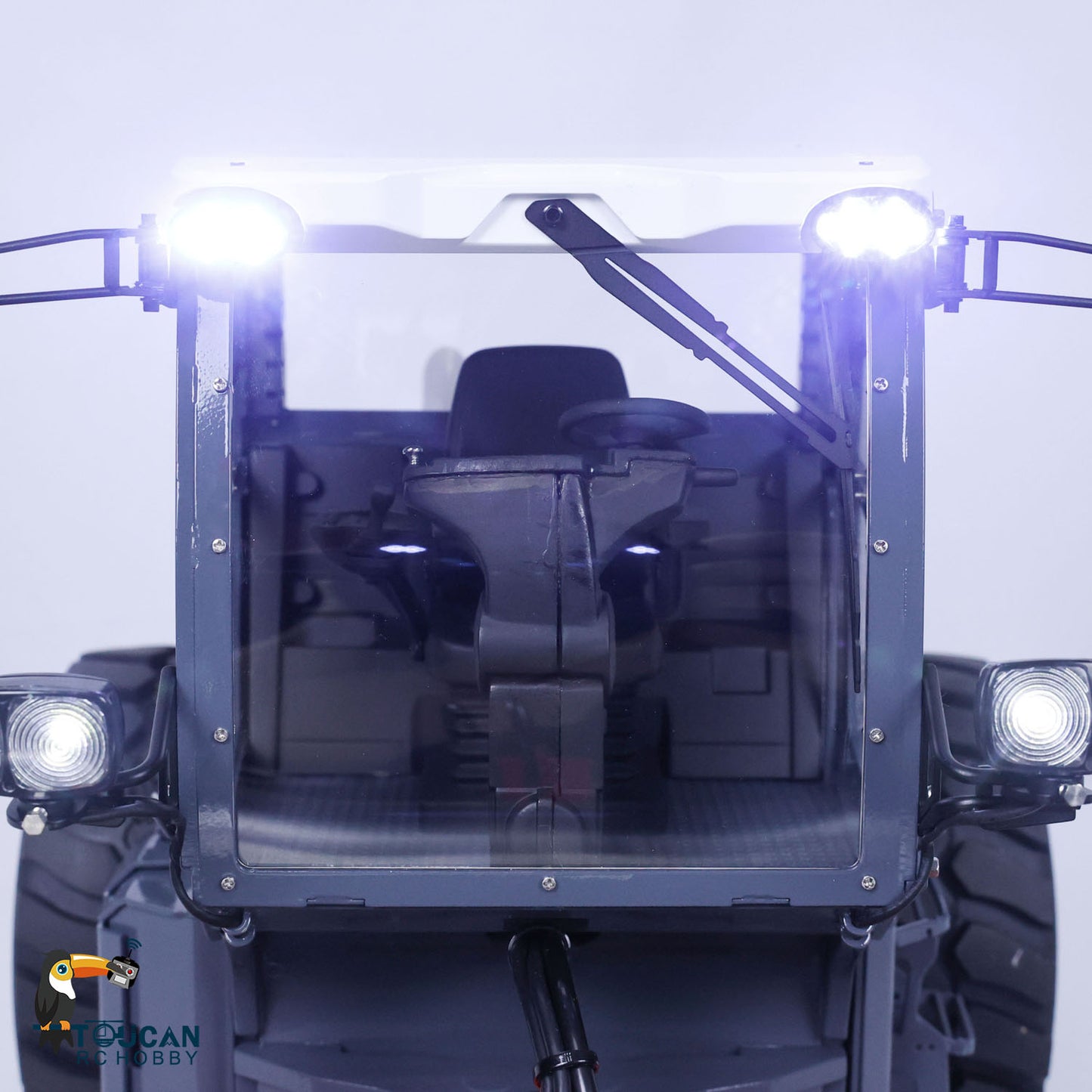 LESU AOUE H13i 1/14 Metal Hydraulic RC Road Roller FlySky I6S Remote Controller Front Shovel Sound Light System for Backyard Fun