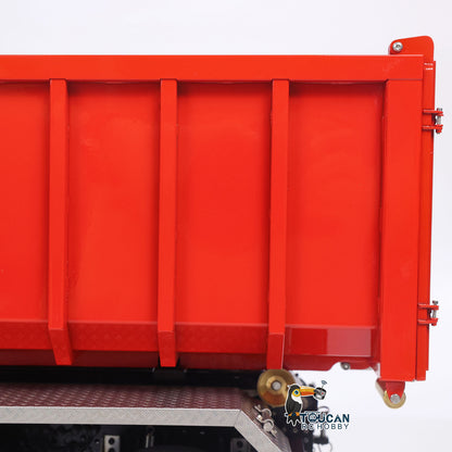 Toucanhobby G88 1/14 Metal 8x8 RC Hydraulic Roll on off Dump Truck RTR Waste Bin 3 Speed Transmission Differential Lock Rear Axle Steering Light Sound for Construction Collectors