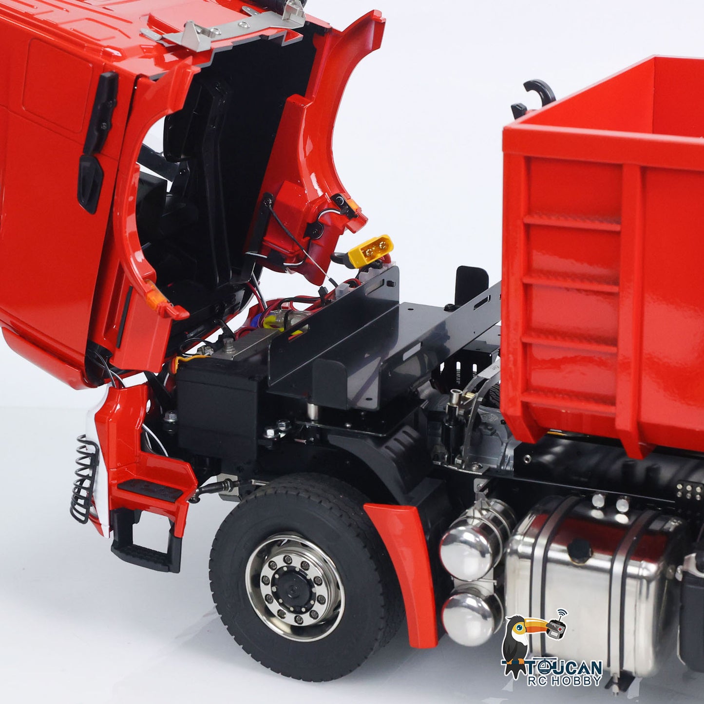 In Stock 1/14 8*8 RC Hydraulic Equipment Radio Controlled Truck Roll Off Full Dumper Car Rear Axle Steering Assembled Painted Vehicles