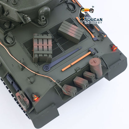US Stock 1/16 Remote Control Tank Sherman M4A3 E8 Fury Edition IR BB Barrel Elevation Smoke Unit Metal Chassis Road Wheels 360 Rotation