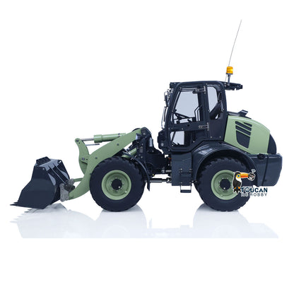 RTR LESU Metal 1/14 Remote Control Hydraulic Loader Aoue WA100M-8 4CH Valve RC Engineering Vehicle Quick Coupler Lights Sounds