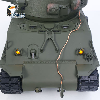 US Stock 1/16 Remote Control Tank Sherman M4A3 E8 Fury Edition IR BB Barrel Elevation Smoke Unit Metal Chassis Road Wheels 360 Rotation