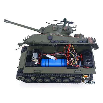 US Stock 1/16 Remote Control Tank Sherman M4A3 E8 Fury Edition IR BB Barrel Elevation Smoke Unit Metal Chassis Road Wheels 360 Rotation