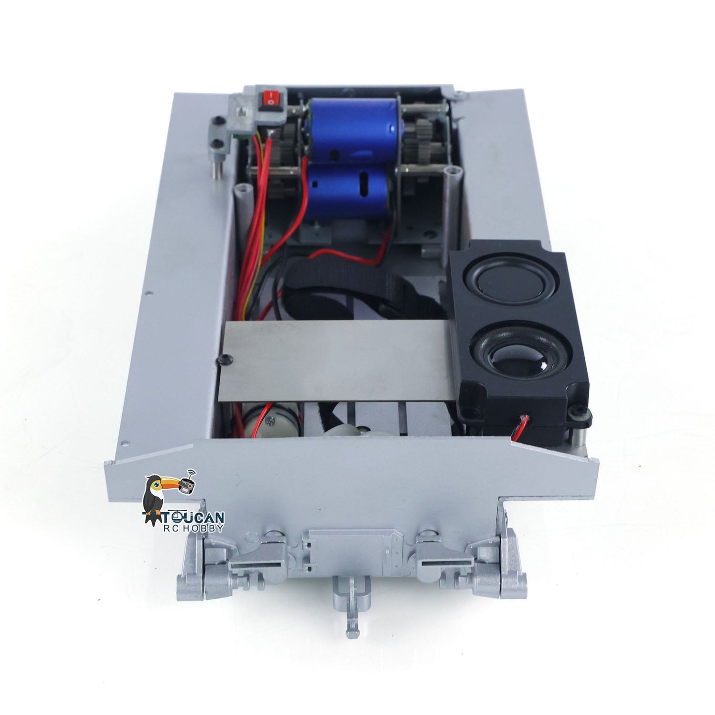 Metal Chassis Smoke Unit Gearbox Power Blue Motor Speaker Switch for Henglong 1/16 RC Battle Tank 3898 USA M4A3 Sherman Model