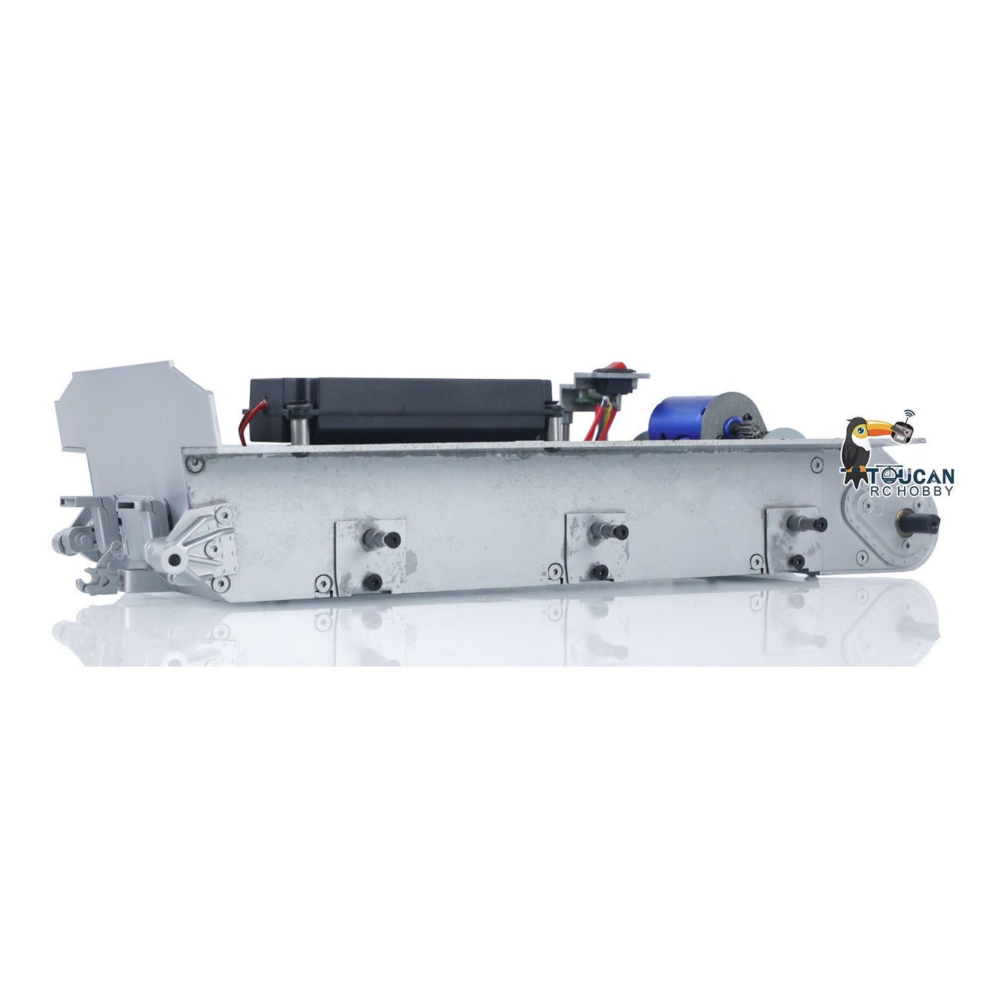 Metal Chassis Smoke Unit Gearbox Power Blue Motor Speaker Switch for Henglong 1/16 RC Battle Tank 3898 USA M4A3 Sherman Model