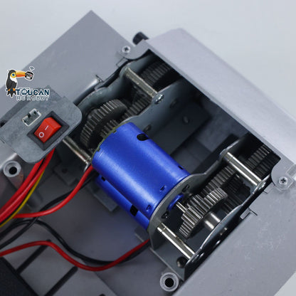 Metal Chassis Smoke Unit Gearbox Power Blue Motor Speaker Switch for Henglong 1/16 RC Battle Tank 3898 USA M4A3 Sherman Model