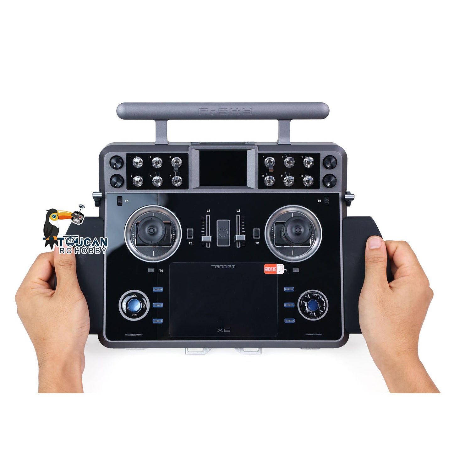 FrSky Tandem XE Transmitter 3D Gimbal 4000mah/7.4V Battery RC Truck Remote Controller ETHOS System 86*61*20mm 8G Storage