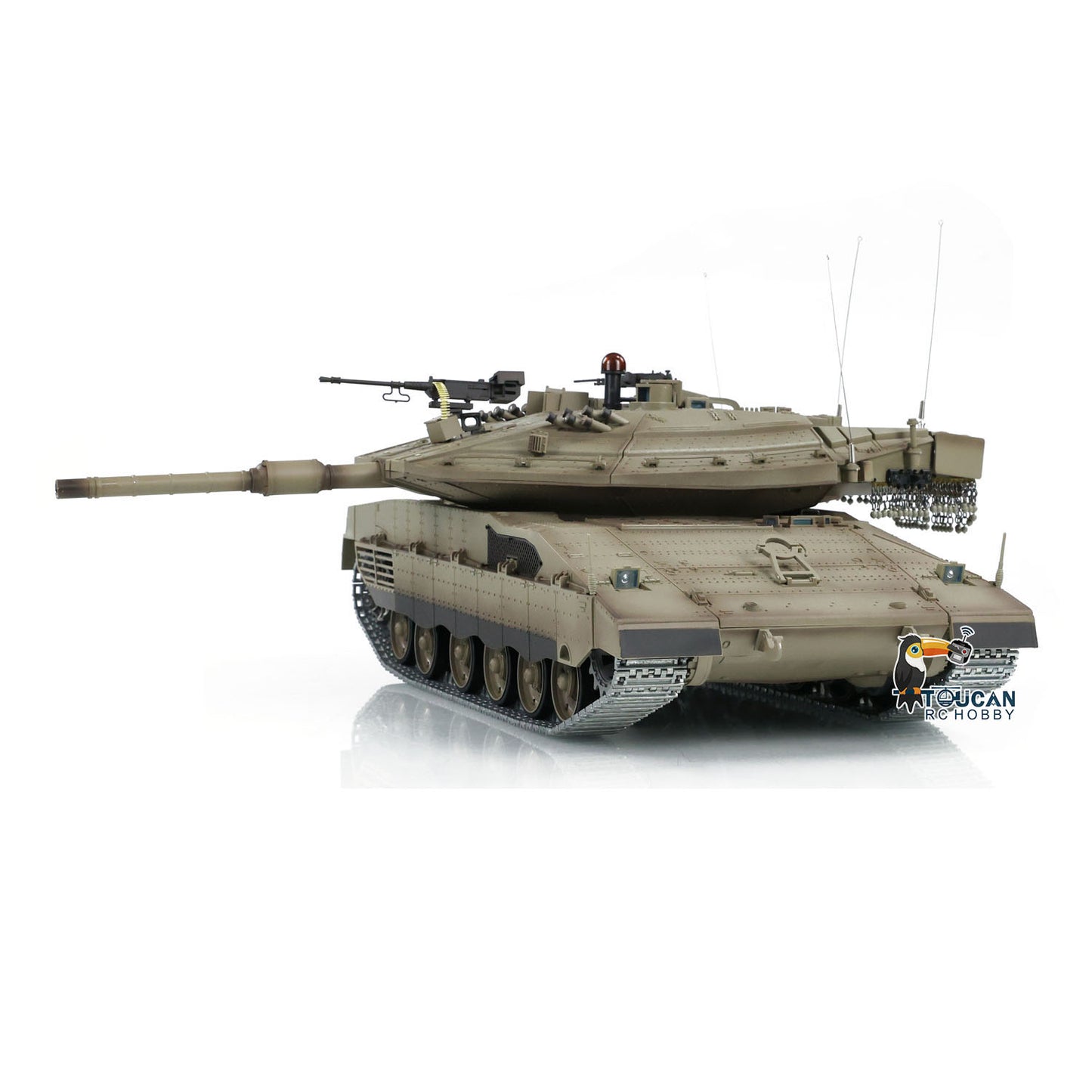 1/16 RC Tank Heng Long Merkava MK IV 3958 Remote Control Battle Tank Upgraded Metal Sprockets Smoke BB Shooting Dual Battery