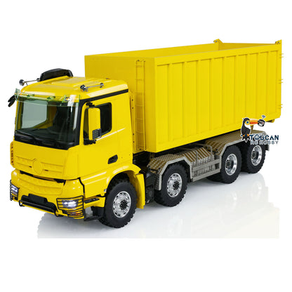LESU K3363 Cabin 1/14 Metal 8x8 RC Hydraulic Dump Truck with 2 Speed Transmission FlySky I6S Radio System for Remote Control Construction Enthusiast