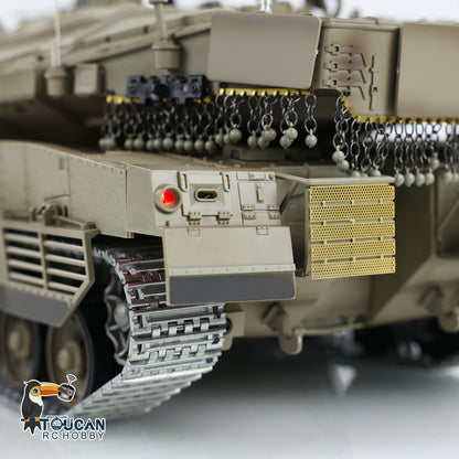 1/16 RC Tank Heng Long Merkava MK IV 3958 Remote Control Battle Tank Upgraded Metal Sprockets Smoke BB Shooting Dual Battery