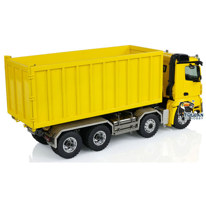 LESU 8x8 1/14 Hydraulic RC Dump Truck Remote Controlled Roll On/Off Metal Waste Bin Tipper Simulation Cars Hobby Models