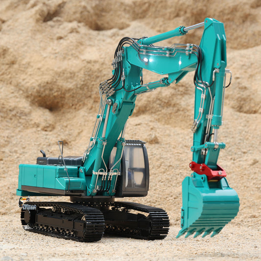 Kabolite K350-200 1/14 Metal RC Hydraulic Excavator RTR 3 Arms PL18EV Lite Controller 10000mAh Battery Light & Sound System Air Filter GPS for Digger Model Collectors