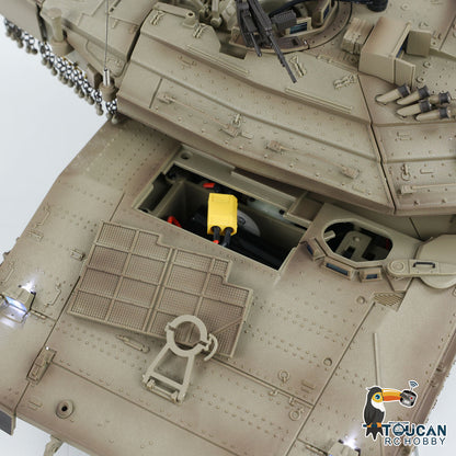 1/16 RC Tank Heng Long Merkava MK IV 3958 Remote Control Battle Tank Upgraded Metal Sprockets Smoke BB Shooting Dual Battery