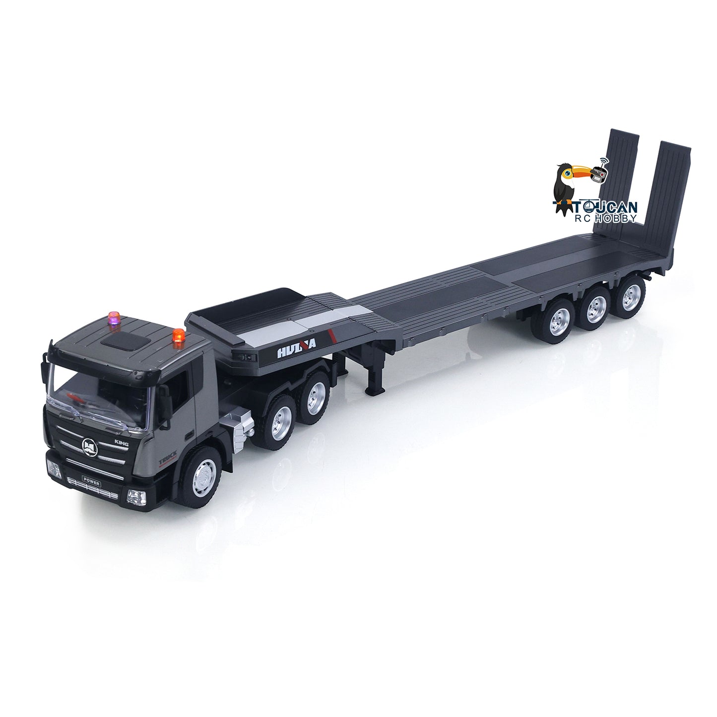 Huina 1318 1:18 RC Tractor Truck 9CH Remote Control Cars with Flatbed Trailer 58*11*19cm Assembled and Painted