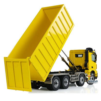 LESU K3363 Cabin 1/14 Metal 8x8 RC Hydraulic Dump Truck with 2 Speed Transmission FlySky I6S Radio System for Remote Control Construction Enthusiast
