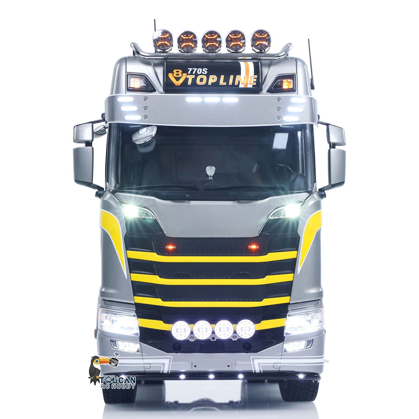 In Stock TOUCAN 1/14 RC Tractor Truck 770S RTR 3Speed Lorry 6X6 Metal Chassis Axle Locks Smoke Sound Light Chassis Suspension ST8 Battery