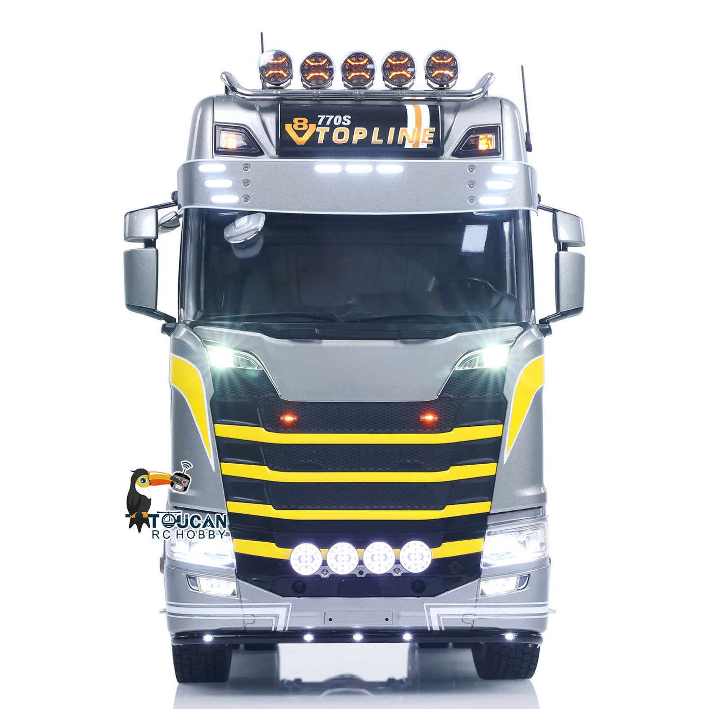 TOUCAN 1/14 RC Tractor Truck 770S RTR 3Speed Lorry 6X6 Metal Chassis Axle Locks Smoke Sound Light Chassis Suspension ST8 Battery