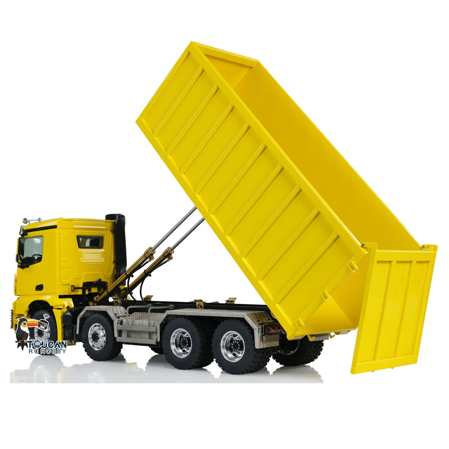 LESU K3363 Cabin 1/14 Metal 8x8 RC Hydraulic Dump Truck with 2 Speed Transmission FlySky I6S Radio System for Remote Control Construction Enthusiast