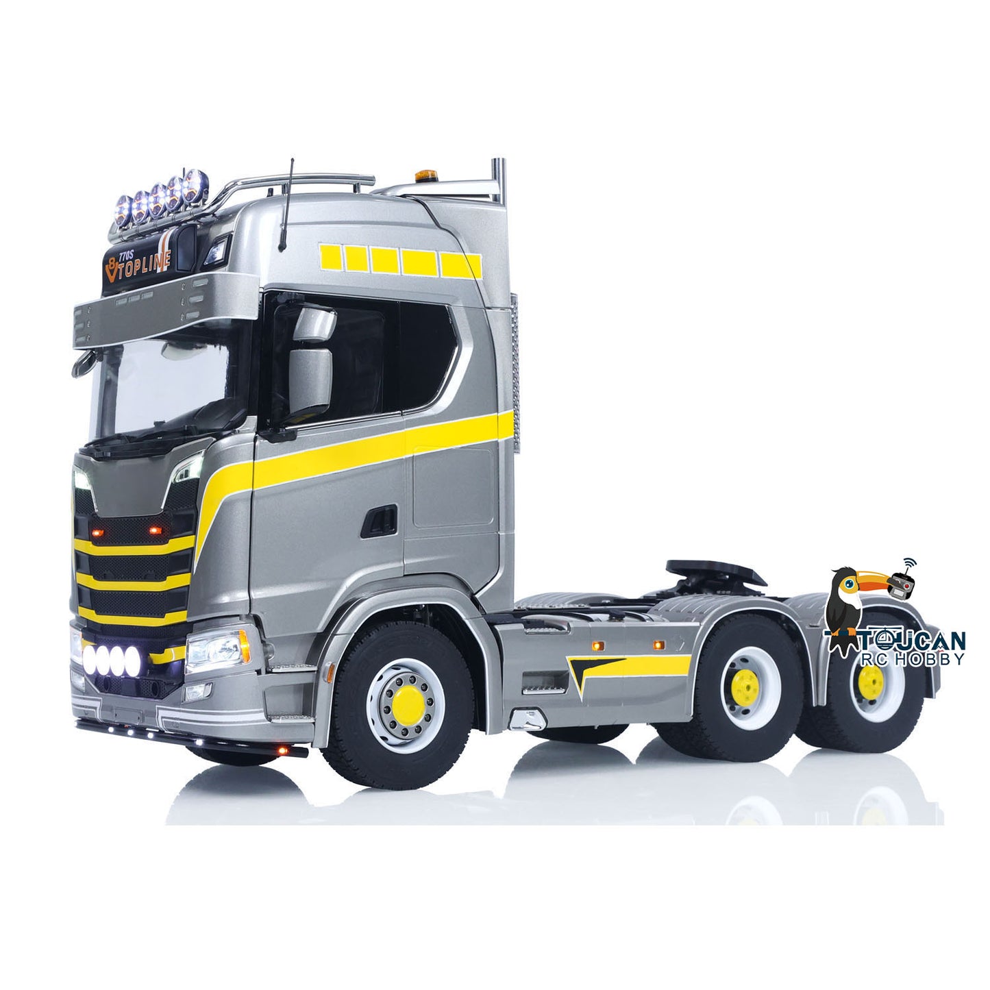 TOUCAN 1/14 RC Tractor Truck 770S RTR 3Speed Lorry 6X6 Metal Chassis Axle Locks Smoke Sound Light Chassis Suspension ST8 Battery