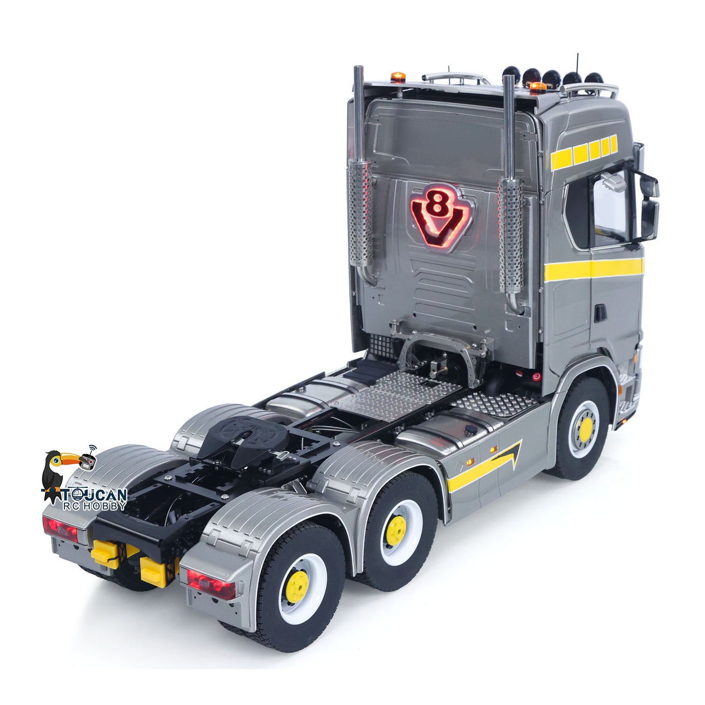 TOUCAN 1/14 RC Tractor Truck 770S RTR 3Speed Lorry 6X6 Metal Chassis Axle Locks Smoke Sound Light Chassis Suspension ST8 Battery