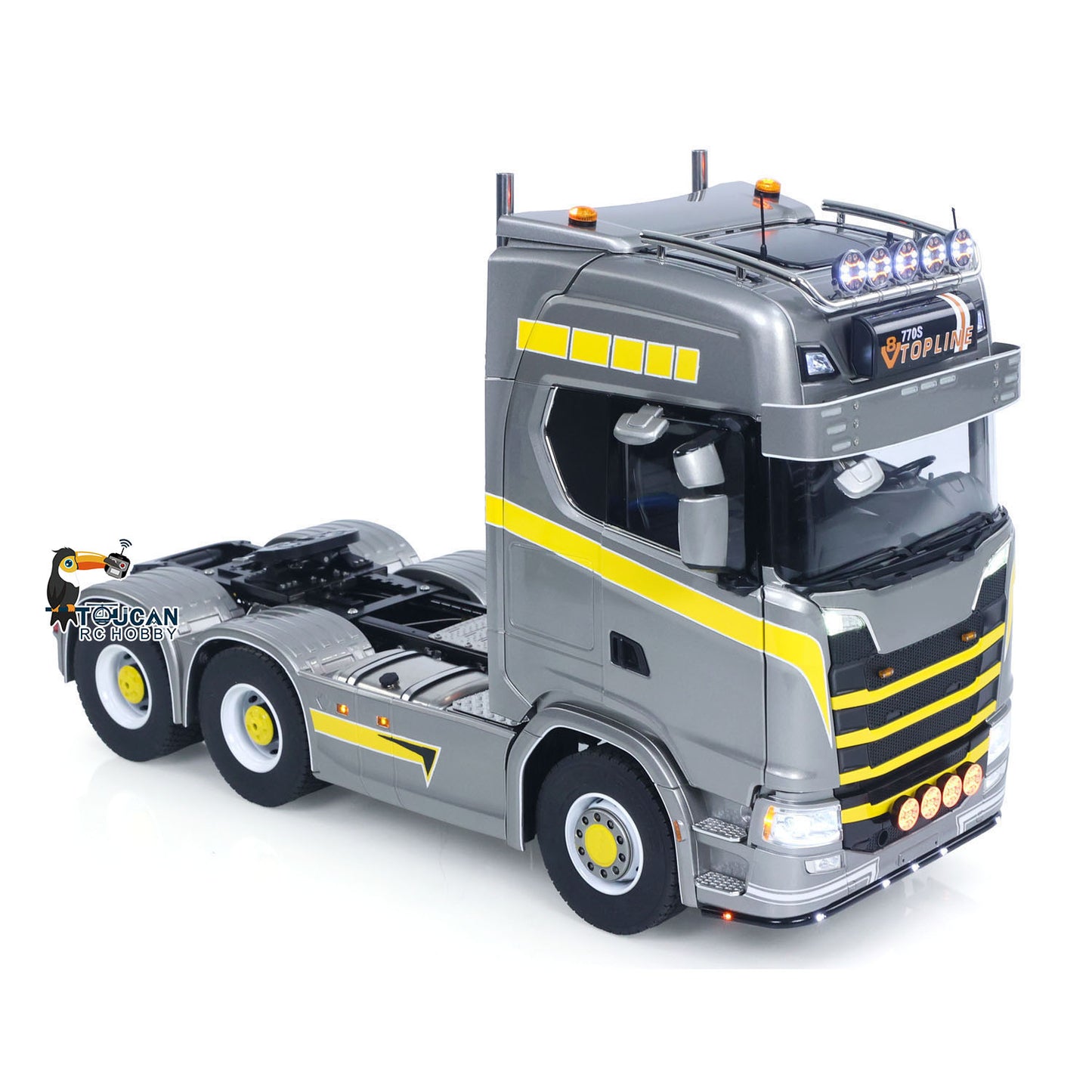 TOUCAN 1/14 RC Tractor Truck 770S RTR 3Speed Lorry 6X6 Metal Chassis Axle Locks Smoke Sound Light Chassis Suspension ST8 Battery