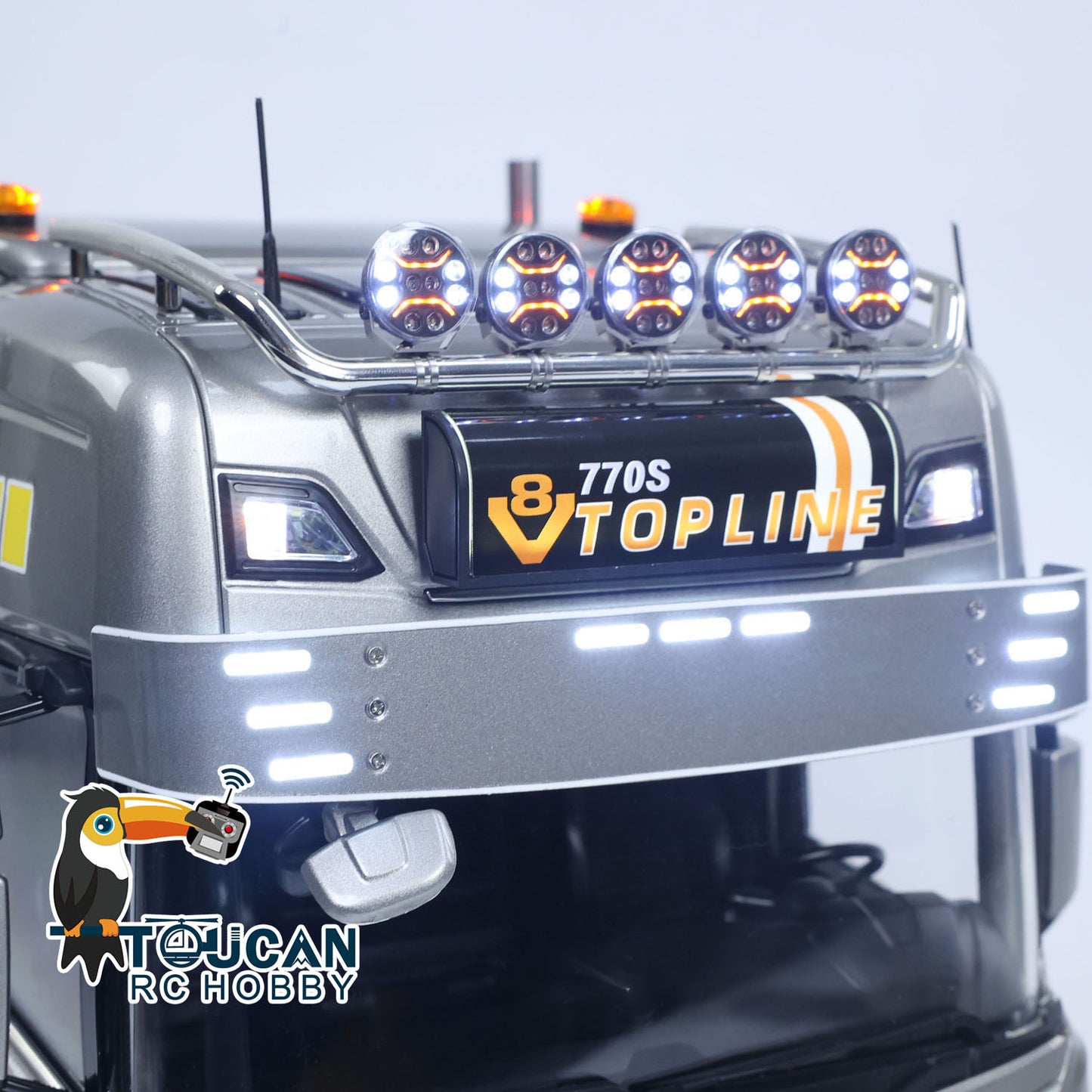 TOUCAN 1/14 RC Tractor Truck 770S RTR 3Speed Lorry 6X6 Metal Chassis Axle Locks Smoke Sound Light Chassis Suspension ST8 Battery