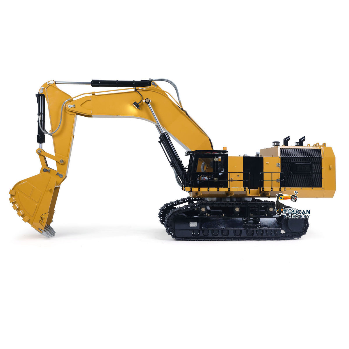 TOUCAN RC HOBBY 63KG! 1/14 6015B Hydraulik-Bagger aus Metall ferngesteuert, mit Licht, Flüssigkristallanzeige, lackiert, montiert, Gehäuse um 360 Grad drehbar